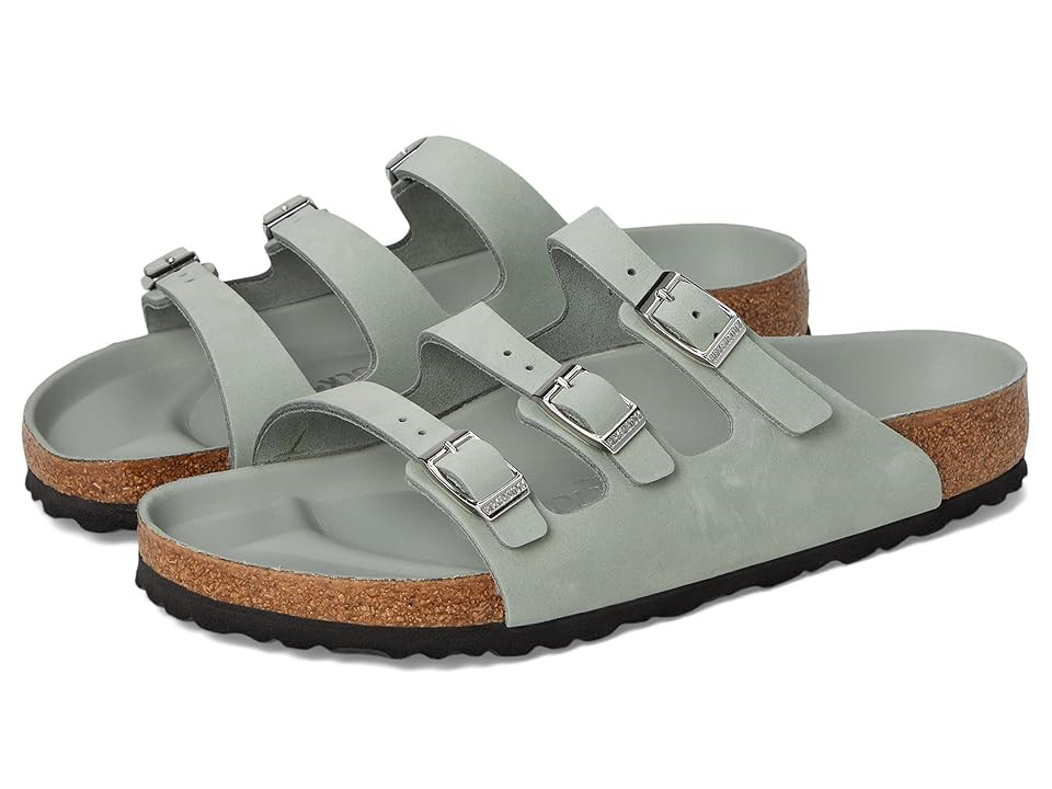 Birkenstock Florida - Nubuck Women's Sandals Hex Pure Sage : EU 37 (US Women's 6-6.5) Regular, Suede | Zappos