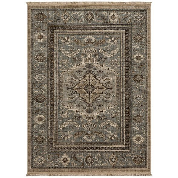 5'X7' Floral Woven Area Rug Gray - Threshold™ | Target