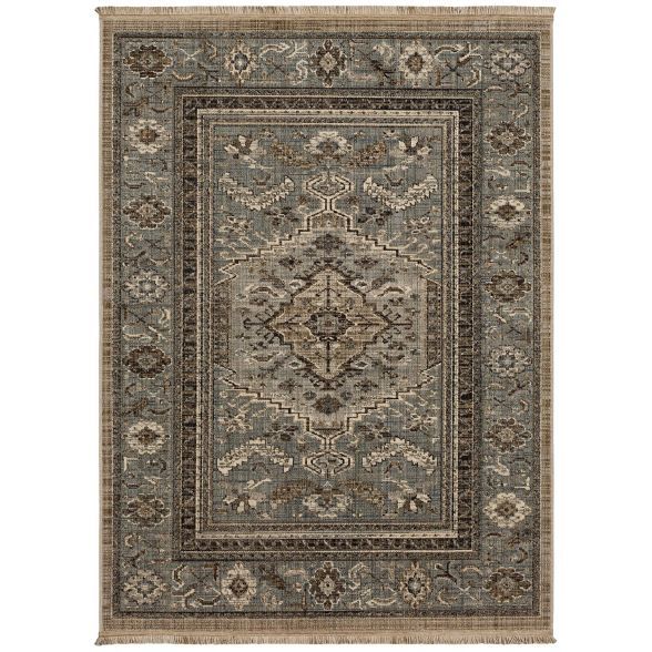 5'X7' Floral Woven Area Rug Gray - Threshold™ | Target