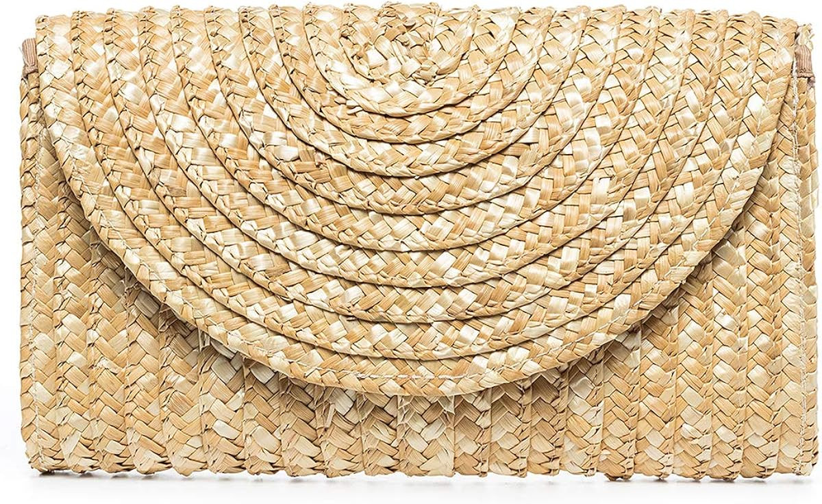 Straw Clutch Purse, JOSEKO Women Straw Envelope Bag Wallet Summer Beach Handbag Beach Clutch Purs... | Amazon (US)