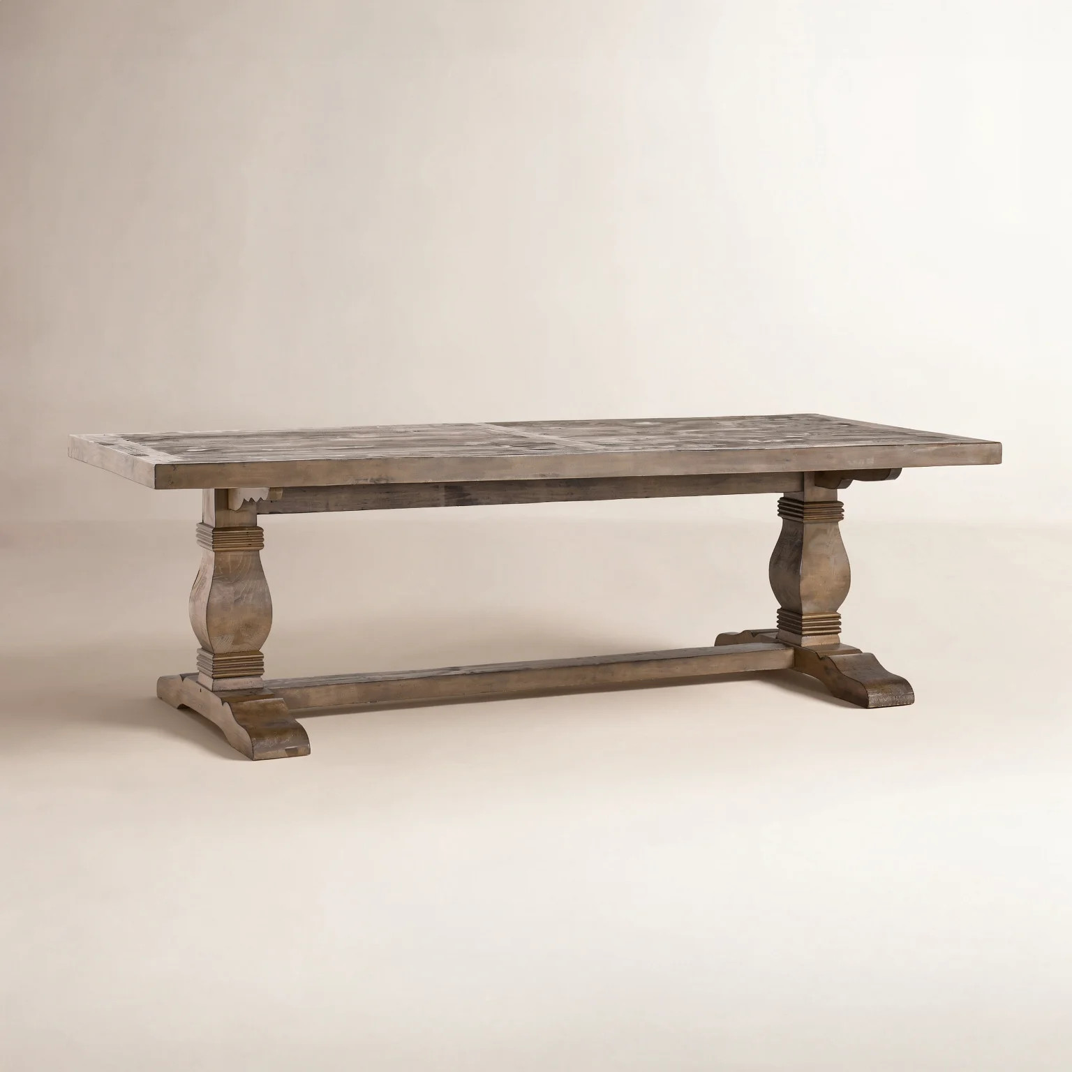 Kinston 94" Pine Solid Wood Trestle Dining Table | Wayfair North America