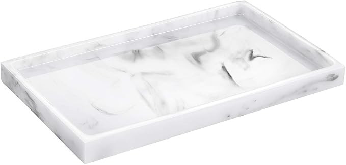 Amazon.com: Luxspire Bathroom Vanity Tray, Resin Dresser Jewelry Ring Dish Tank Storage Kitchen S... | Amazon (US)