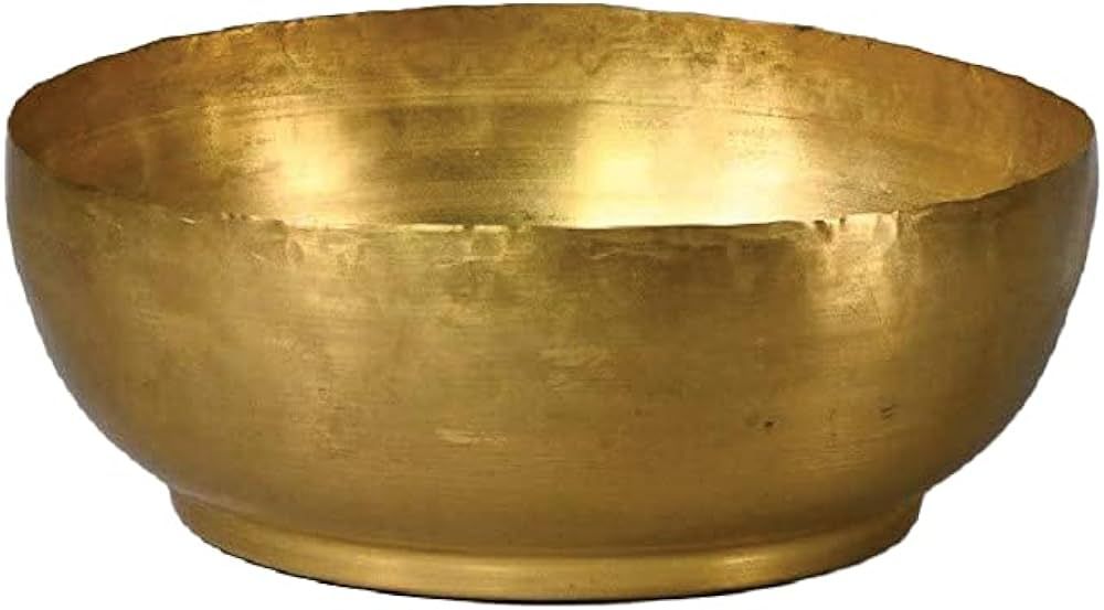 Serene Spaces Living Antique Brass Decorative Bowl, Use as Metal Fruit Bowl, for Floating Candles... | Amazon (US)