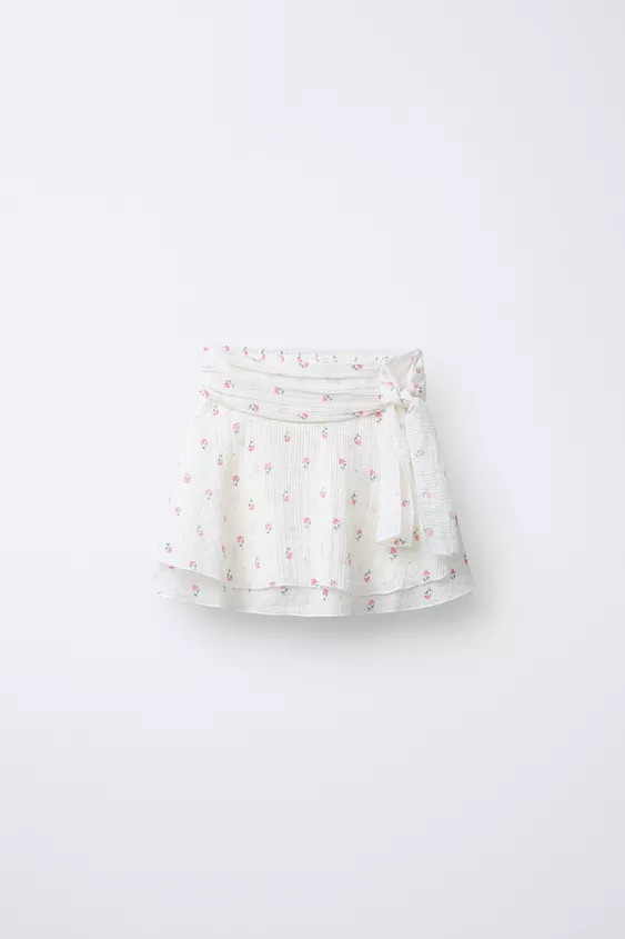 FLORAL RUFFLED SKORT | Zara US