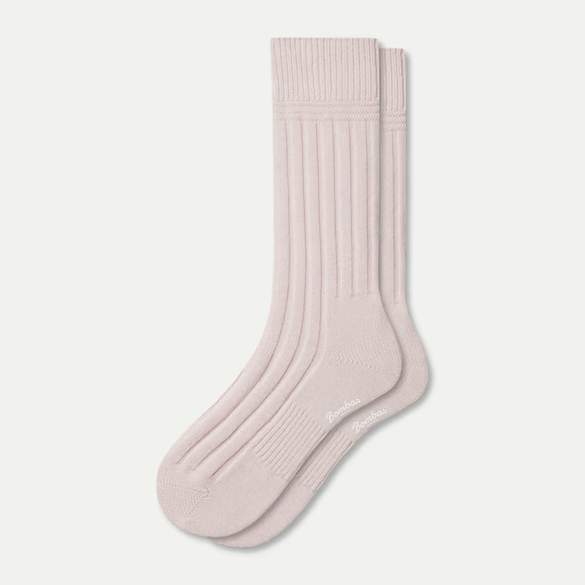 Women's Merino Cashmere Blend Rib Calf Socks | Bombas