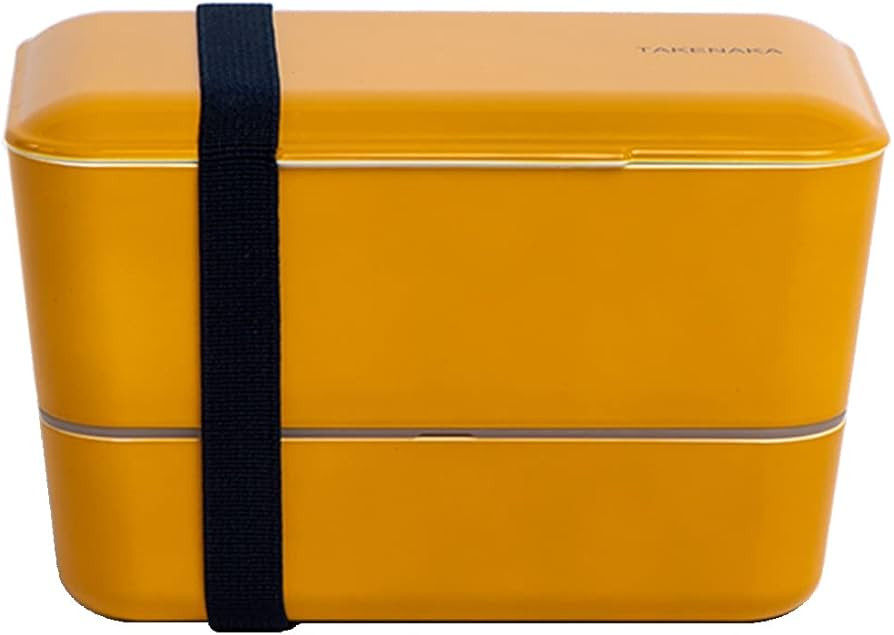 Takenaka Double Layer Bento Box, Microwave and Dishwasher Safe, BPA Free, Saffron | Amazon (US)