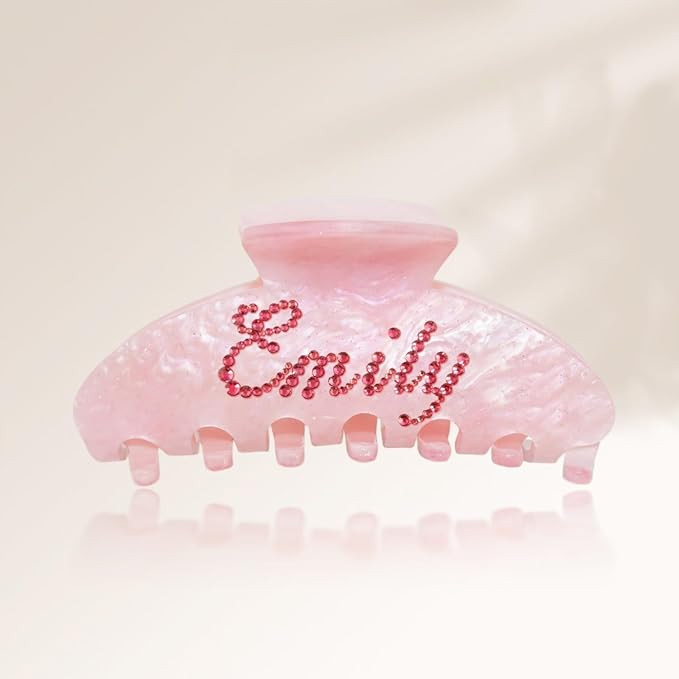 Custom Large Hair Claw Clips for Women Personalized Rhinestone Name Acetate HairClips for Thick T... | Amazon (US)