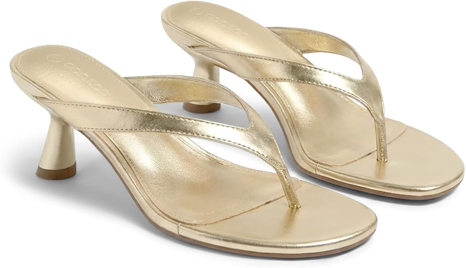 Coutgo Womens Kitten Low Heels Flip Flop Open Toe Thong Sandals Slides Slip On Summer Beach Dress... | Amazon (US)