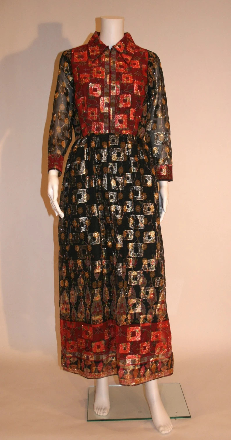 Vintage 1960s Oscar de la Renta Maxi Dress | Etsy (Global)
