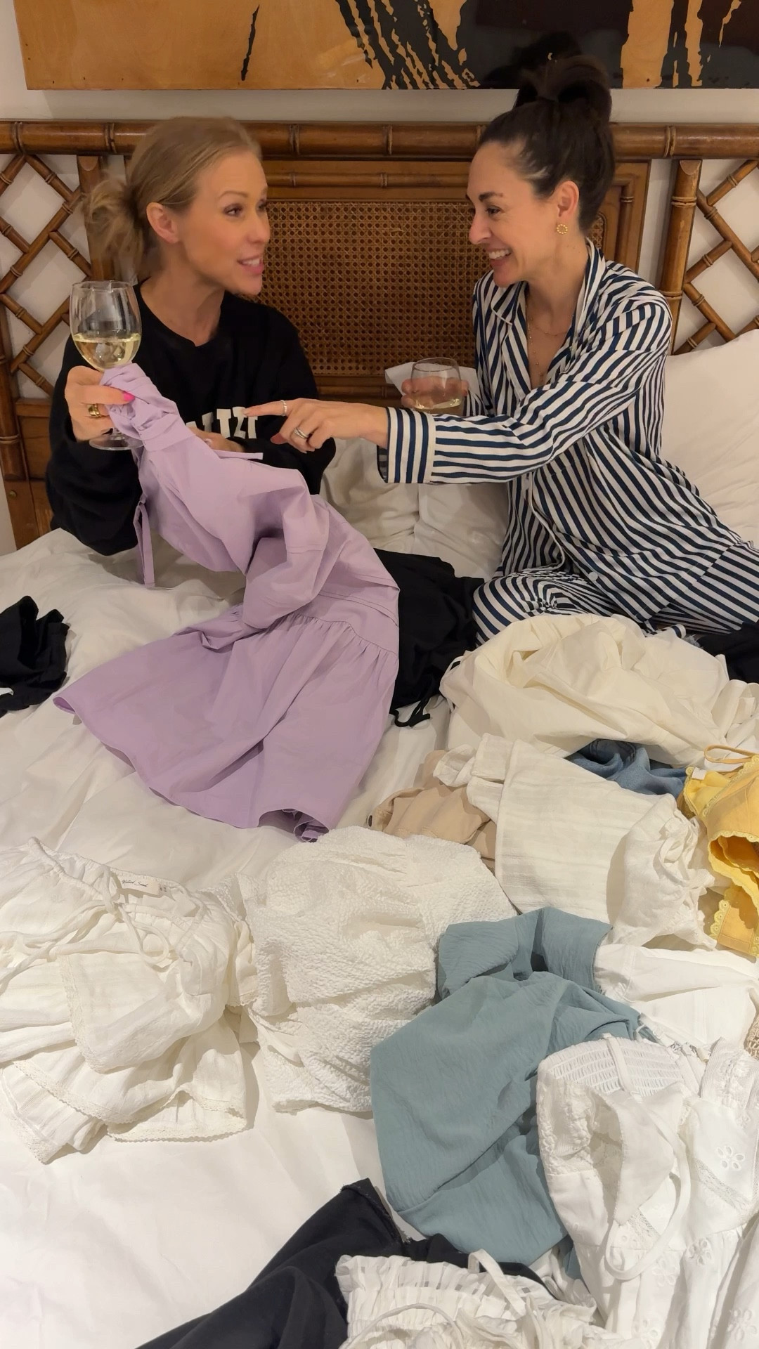 Most husbands would be surprised to find their wives in bed together, but both of our husbands are aware and totally supportive because it means we are creatively collaborating to connect and encourage people in a fun way through fashion. 

Big News! After a fabulous buying trip to Buying Texas in June I'm officially a Buyer + Style Consultant For MTT Collective.
I Handpicked Several Collections That Are Now Available To Shop On https://www.mttcollective.com 
