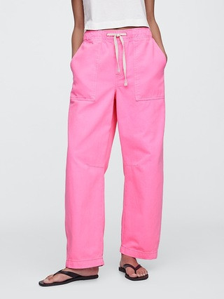 Mid Rise Pull-On Utility Barrel Jeans | Gap Factory