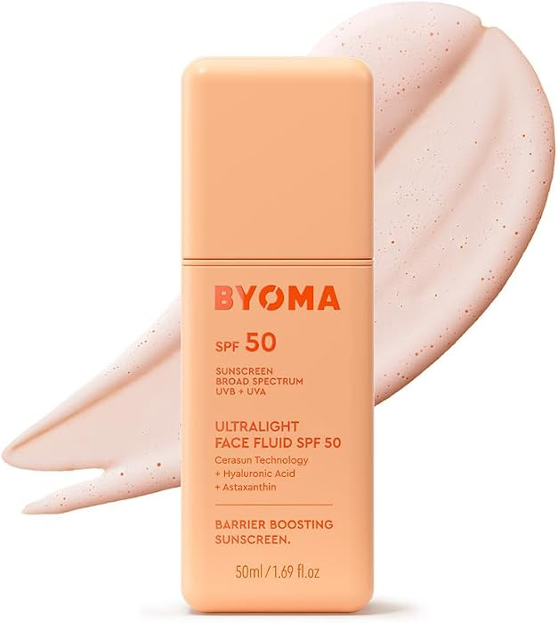 BYOMA SPF 50 Face Fluid - Ultra-Lightweight Facial Sunscreen for All Skin Tones - Luminous Glow, ... | Amazon (US)