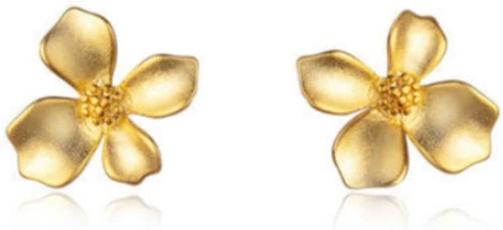 Cinlan Gold Flower Earring Sweet Gardenia Flower Stud Earrings for Women | Amazon (US)