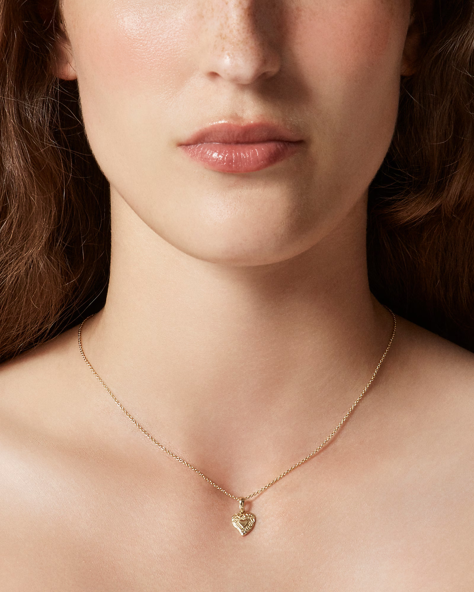 Gold vermeil engraved heart necklace | J. Crew US