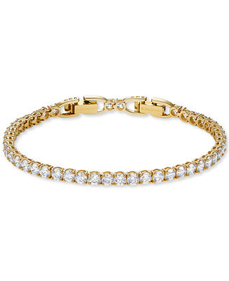 Swarovski Gold-Tone Crystal Tennis Bracelet & Reviews - Bracelets - Jewelry & Watches - Macy's | Macys (US)