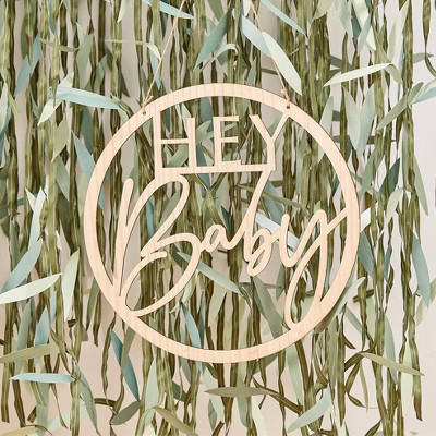 "Hey Baby" Wooden Hoop Wreath | Target