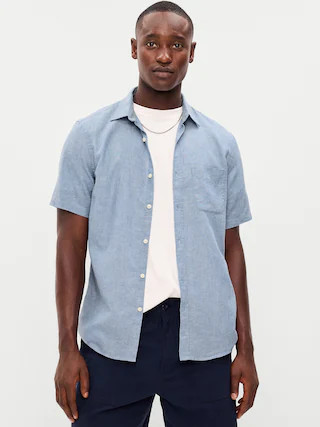 Classic Fit Everyday Linen-Blend Shirt | Old Navy (US)