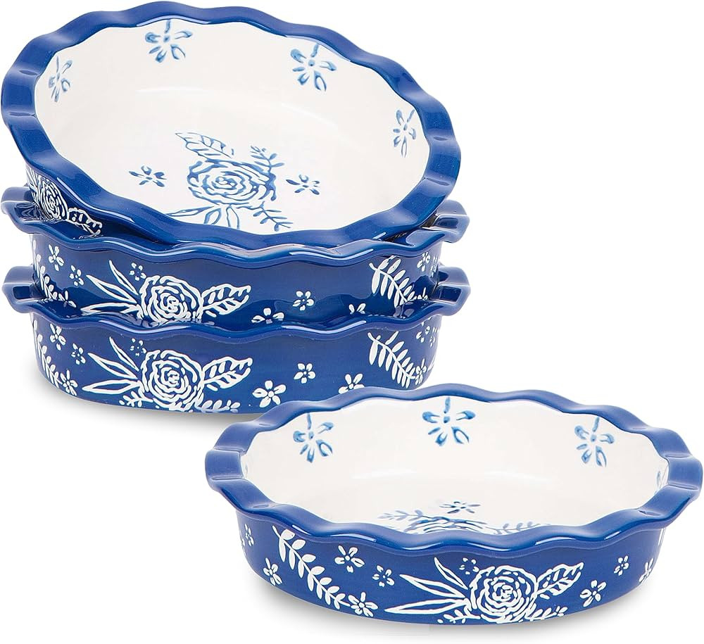 Wisenvoy Mini Pie Pans Ceramic Pie Plate Pie Pan Mini Pie Pans for Baking Pie dish Porcelain Mini... | Amazon (US)