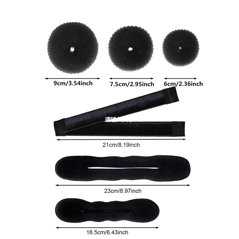 Hair Accessories Set: 3 Donut Bun Makers, 2 Foam Sponge Shapers, 1 French Twist Clip, 2 Snap Buns... | Amazon (US)