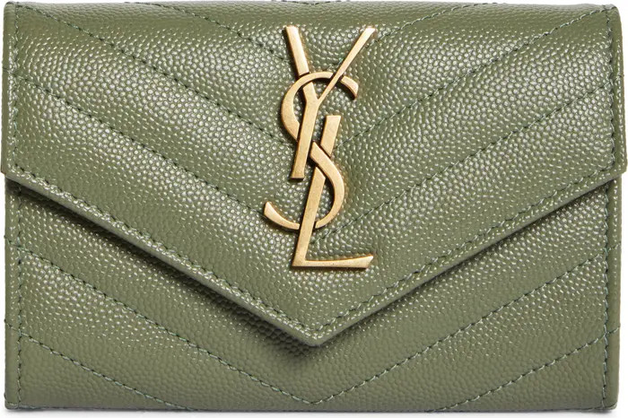 Saint Laurent Small Monogram Leather Envelope Wallet | Nordstrom | Nordstrom