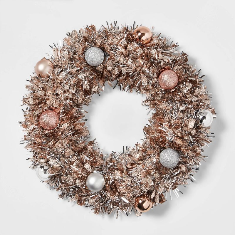 16" Tinsel Christmas Wreath with Shatter-Resistant Ornaments - Wondershop™ | Target