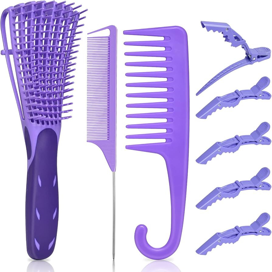 EZ Detangler Brush Set, MORGLES Detangling Hair Brush for Black Natural Hair Wide Tooth Comb with... | Amazon (US)