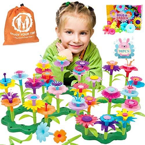 COSILY Flower Garden Building Toys, Growing Flower Blocks Playset for Kids, 98 PCS Educational Prete | Amazon (US)