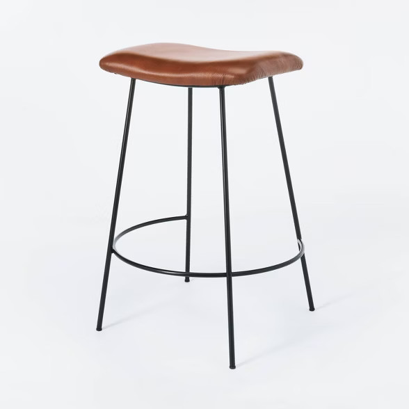 Clarkston Metal Counter Height Barstool with Upholstered Seat - Threshold™ designed with Studio... | Target