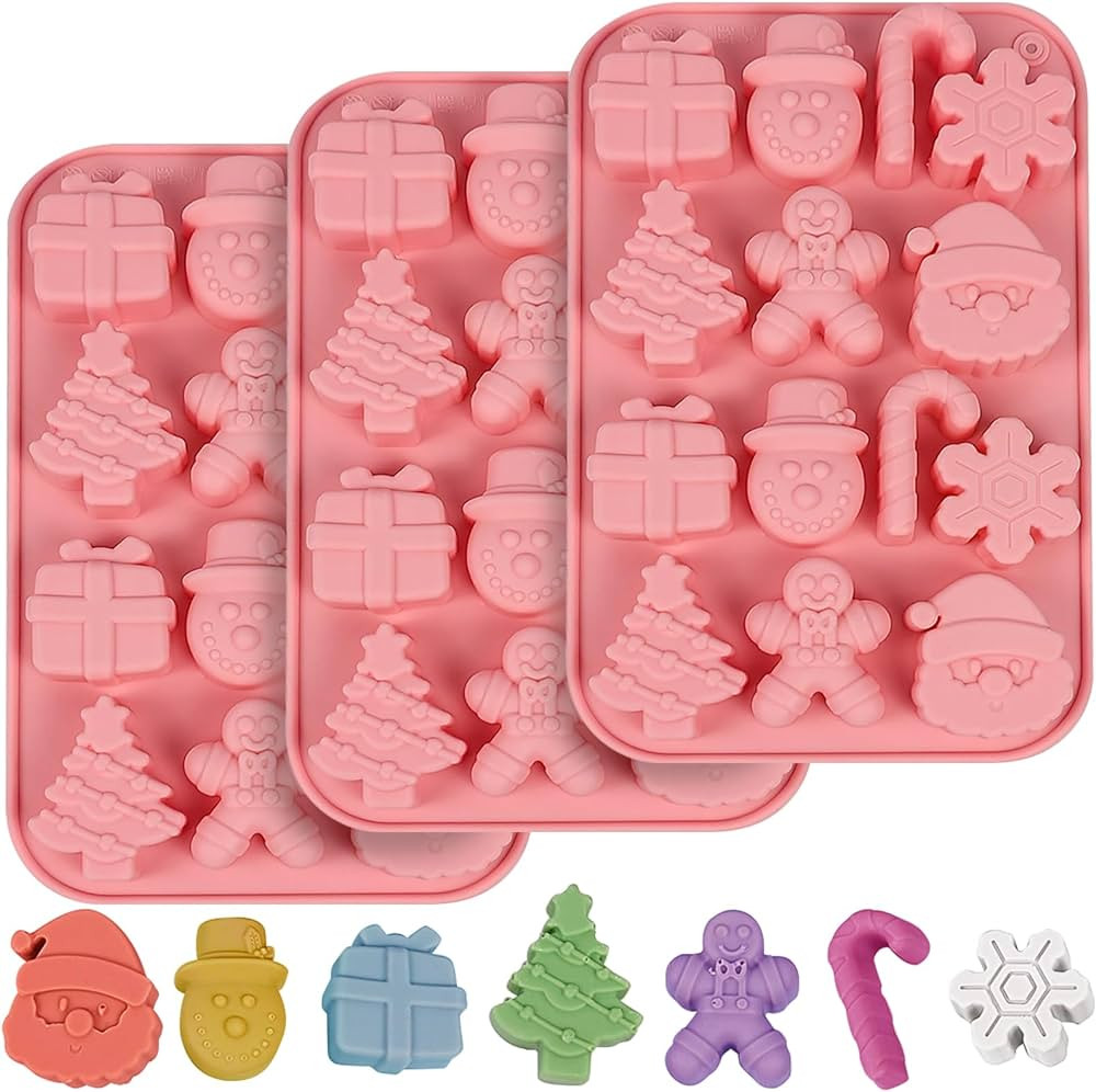 Amazon.com: EDUEE Christmas Molds Silicone Chocolate Molds Christmas Tree Santa Claus Gingerbread... | Amazon (US)