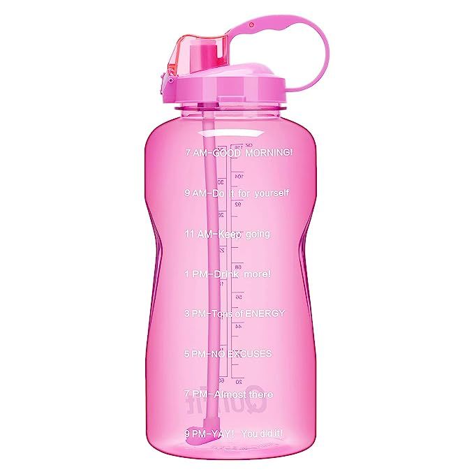 QuiFit Gallon Water Bottle with Straw and Motivational Time Marker BPA Free Reusable Large Capaci... | Amazon (US)