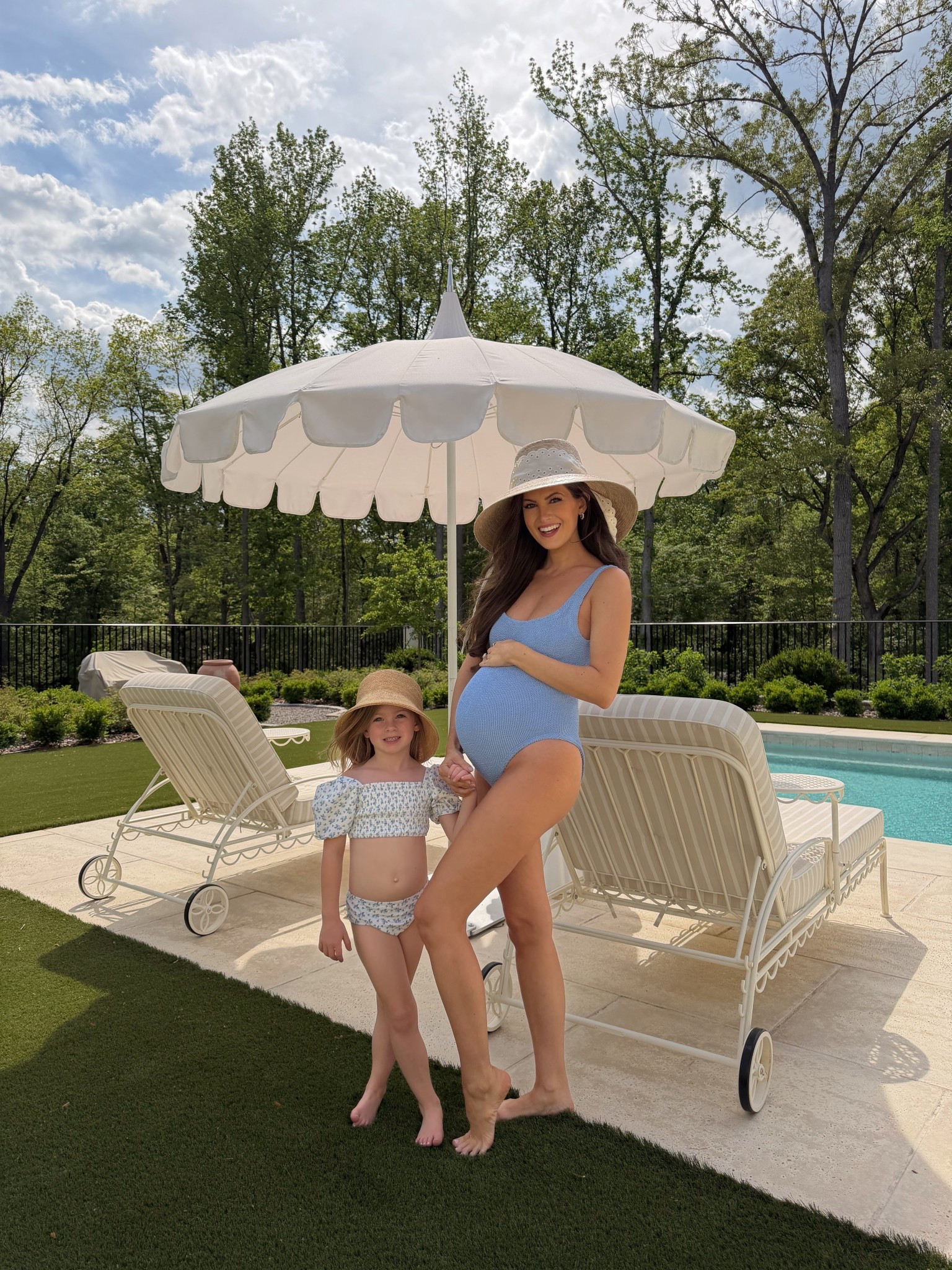 Afternoon pool looks 🩵 this is the only one-piece swimsuit I’ve found that actually fits my pregnant belly!

#LTKKids #LTKBump #LTKmomlife