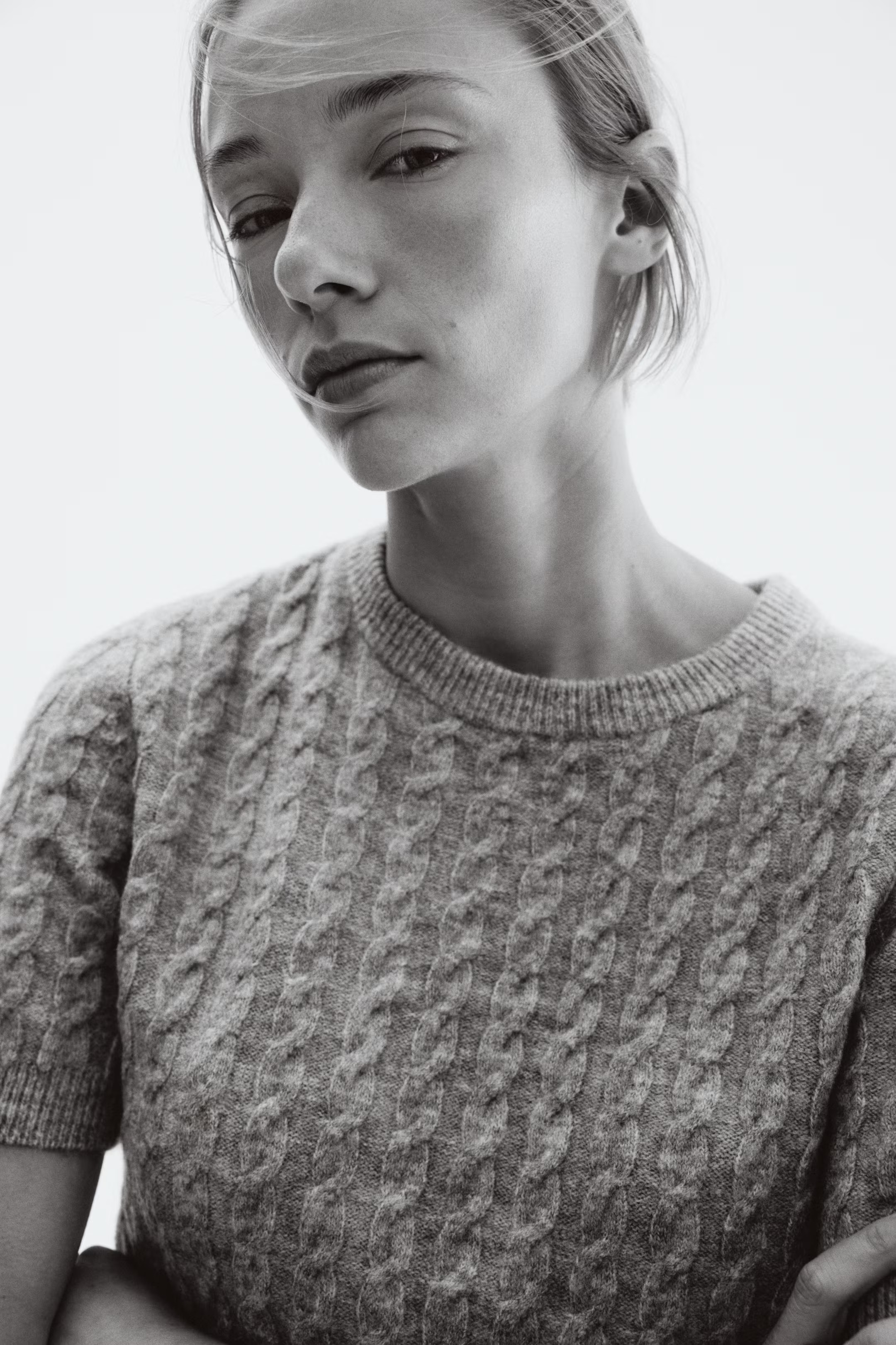 Cable-Knit Sweater - Light gray melange - Ladies | H&M US | H&M (US + CA)