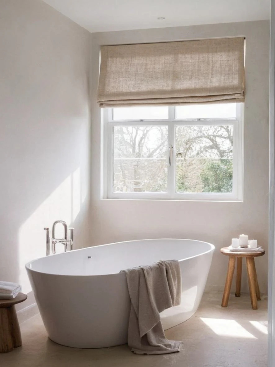 Freda Plaid Stripes Linen Roman Blinds & Shades | Tailorvibe