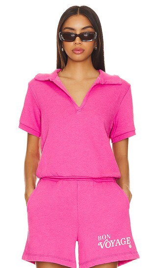 Johnny Collar Top in Magenta | Revolve Clothing (Global)