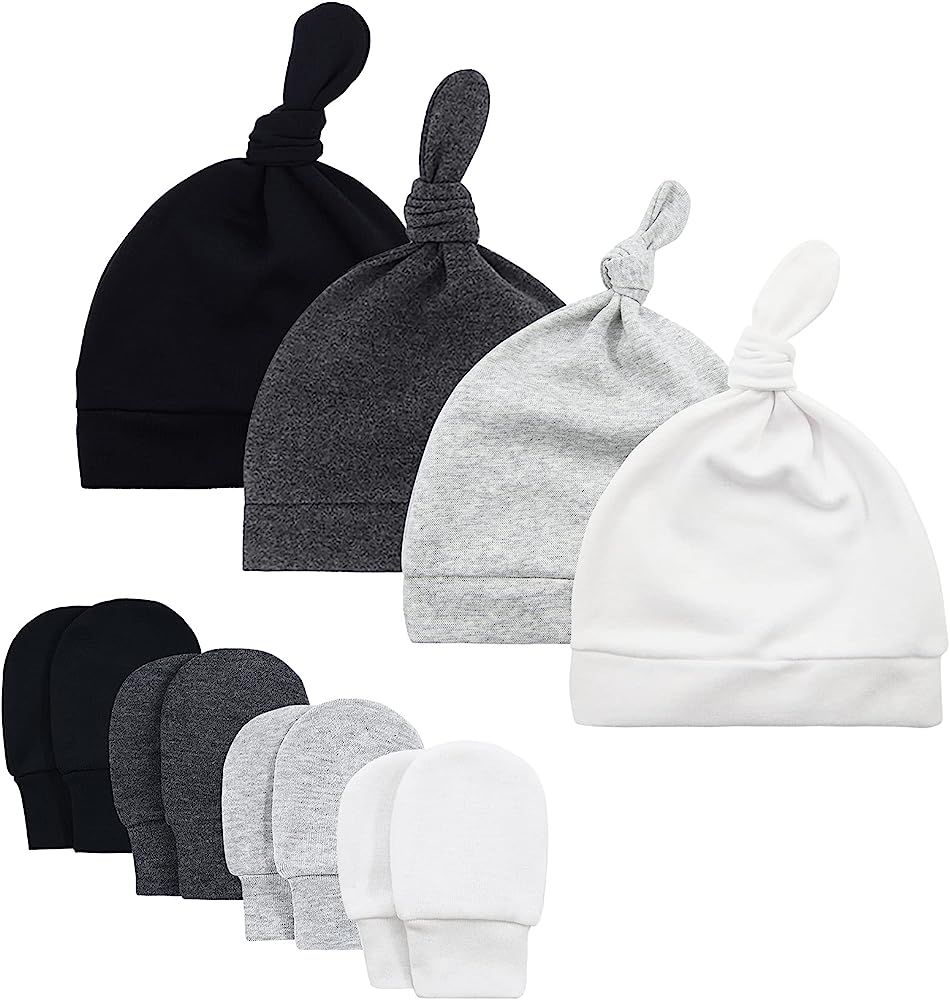 Durio Newborn Baby Hat Mittens Soft Baby Hat and Mittens Set Cute Baby Mittens 0-6 Months Hat Mitten | Amazon (US)