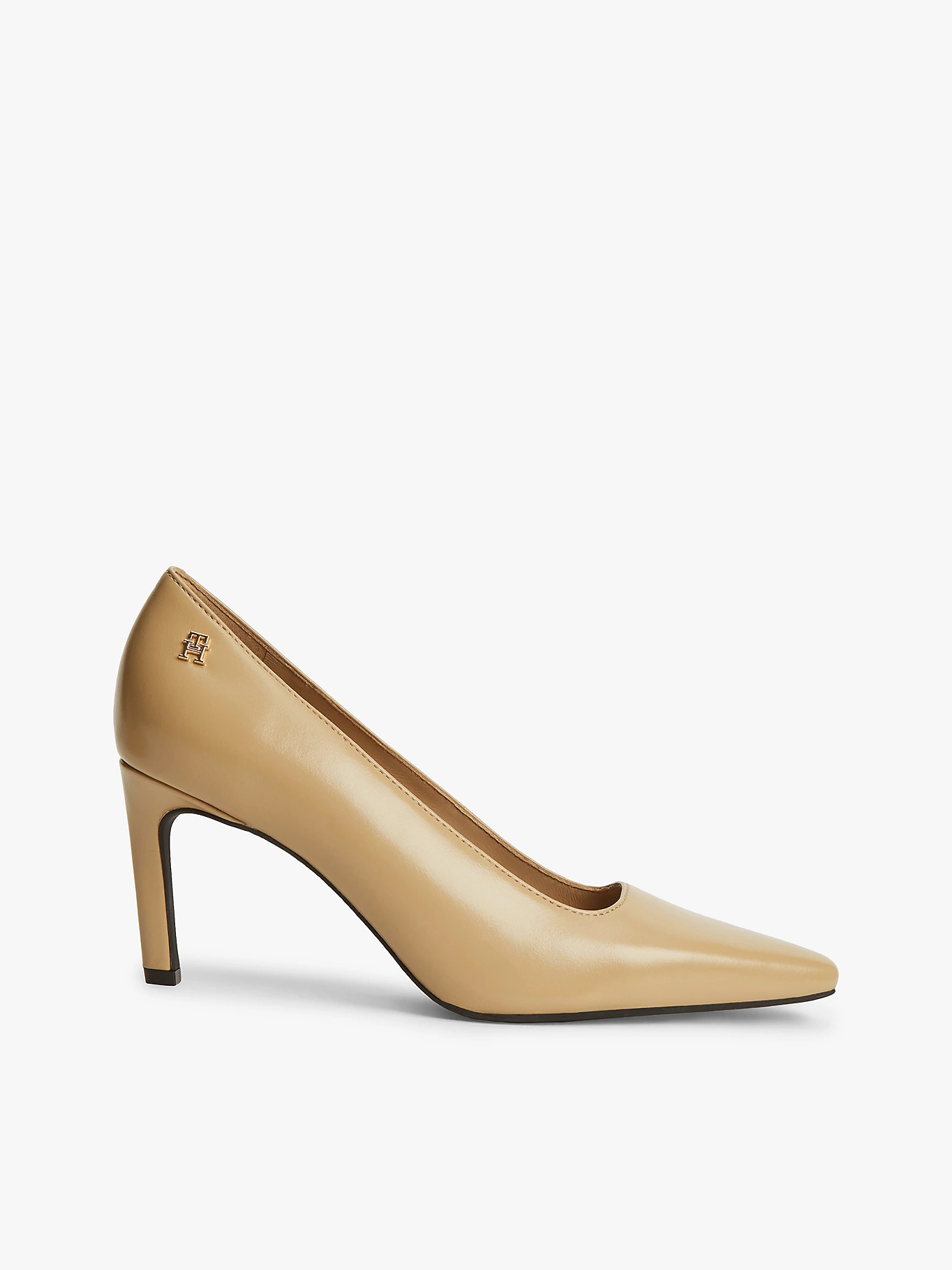 TH Monogram Leather High Heels | Beige | Tommy Hilfiger | Tommy Hilfiger UK