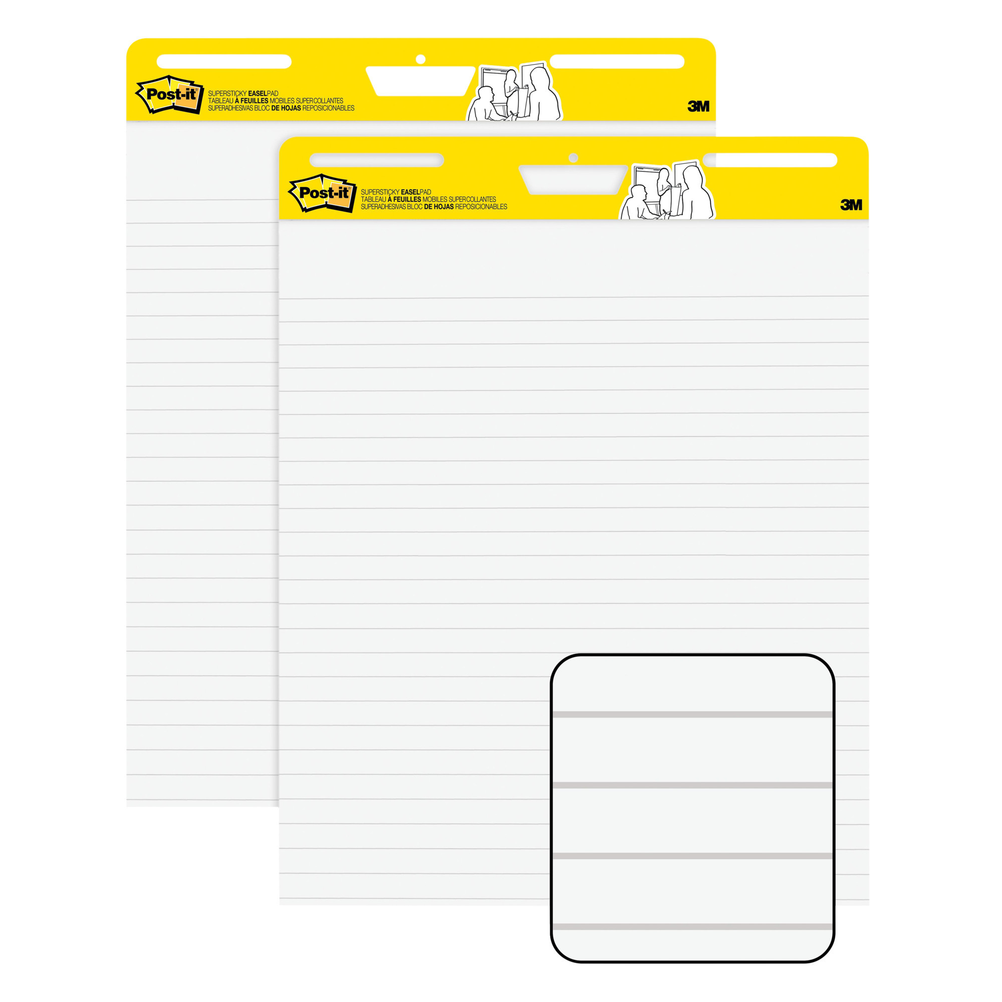 Post-it Super Sticky Easel Pads, 25 x 30 Inches, Ruled, White, 30 Sheets, Pack of 2 | Walmart (US)