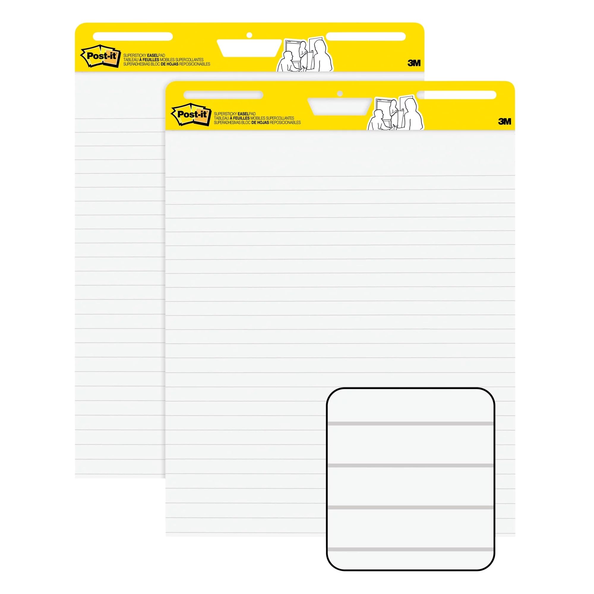 Post-it Super Sticky Easel Pads, 25 x 30 Inches, Ruled, White, 30 Sheets, Pack of 2 | Walmart (US)
