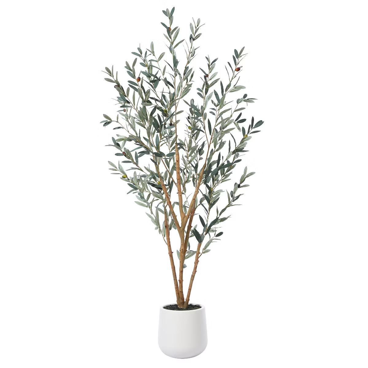 Kazeila 5-7FT Artificial Olive Tree with Oval White Planter, Faux Olive Tree with Realistic Leave... | Target