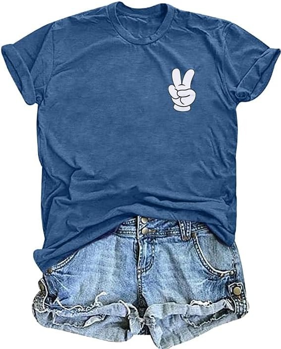 Magical Shirts Women: Magic Kingdom Shirts Peace Sign Tshirt Family Vacation Short Sleeve Tops | Amazon (US)