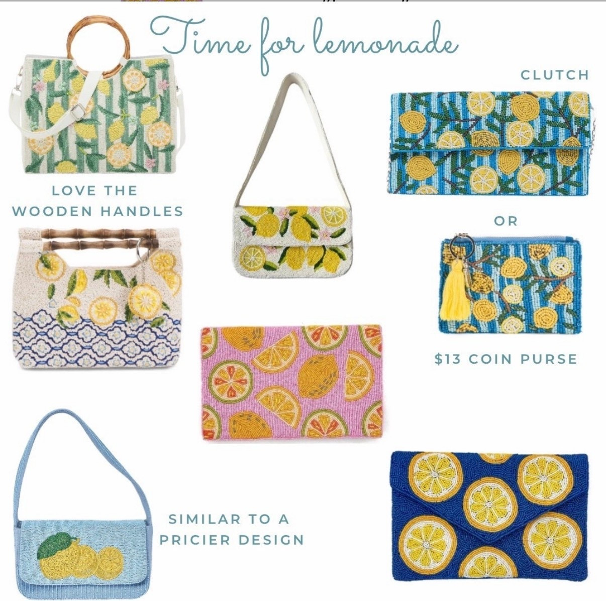 Spring - I have a lemon obsession :)  So hard to pick a favorite ! 


#lemon #summer #handbag #lemonpurse @Etsy  @Marshalls  @Target  #amazon @DSW  #springpurse #summerpurse 


#LTKOver40 #LTKSeasonal #LTKU