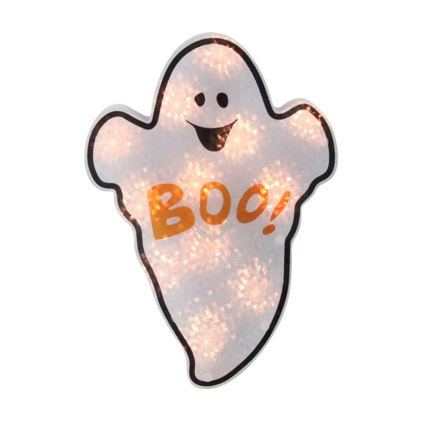 12" Lighted Holographic Ghost Halloween Window Silhouette Decoration | Walmart (US)