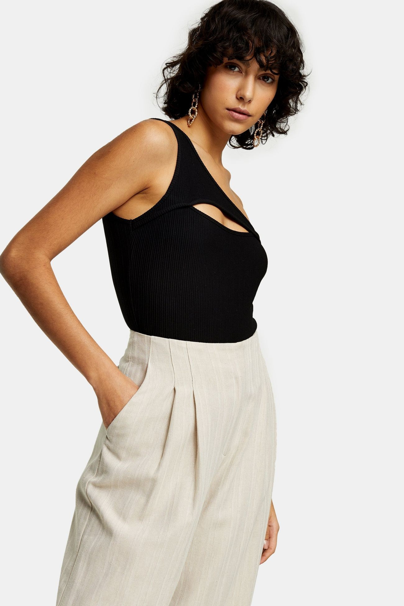 Herringbone Wide Leg Pants | Topshop US