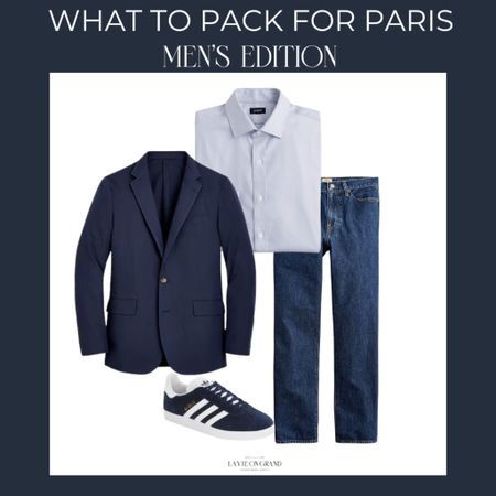 What Men Shoukd Pack For Paris
Paris Travel 
Navy Blazer
Adidas
Button Down 
Jeans 

#LTKstyletip #LTKtravel