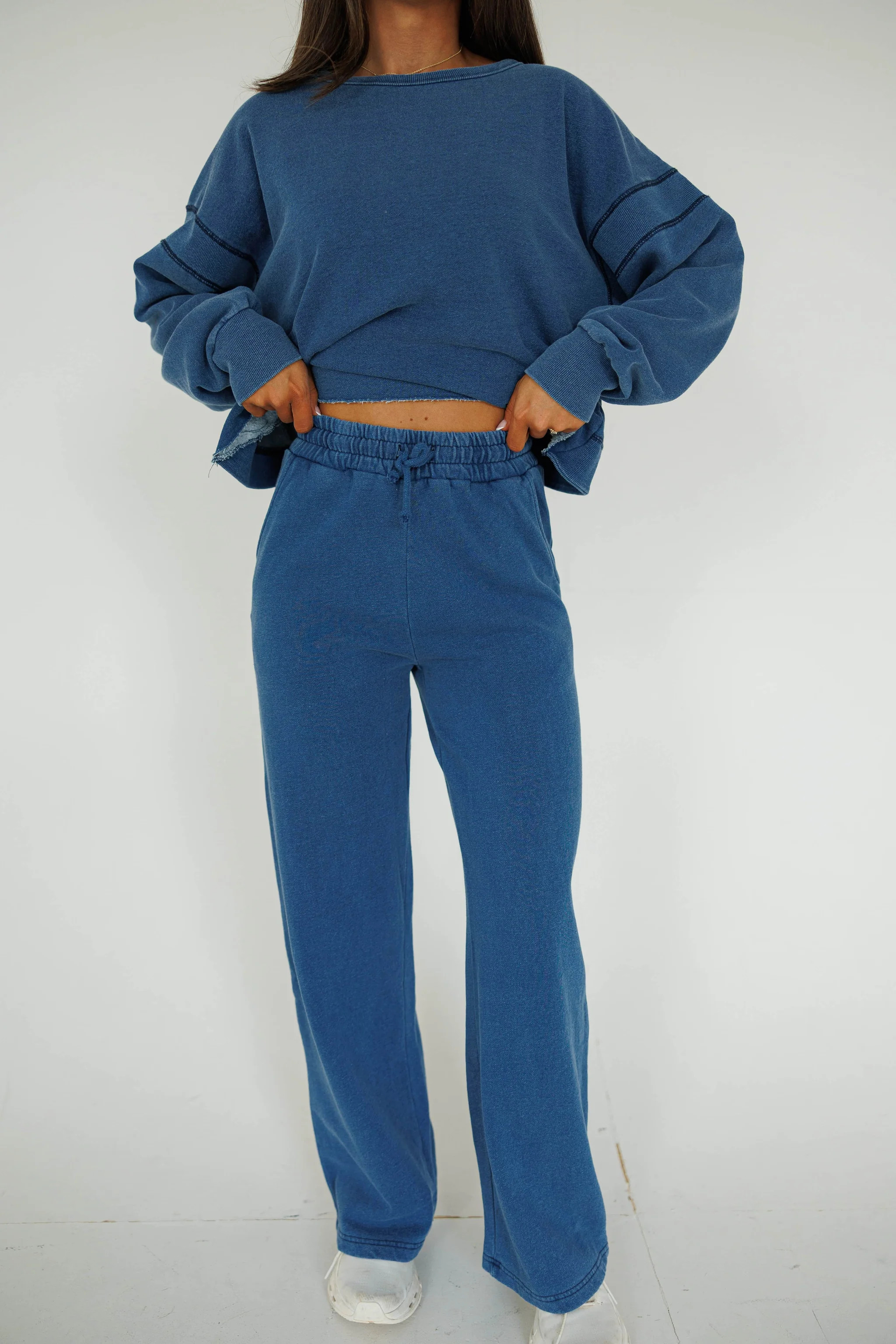 Denim Wash Fleece Lined Sweatpants*** | Lane 201 Boutique
