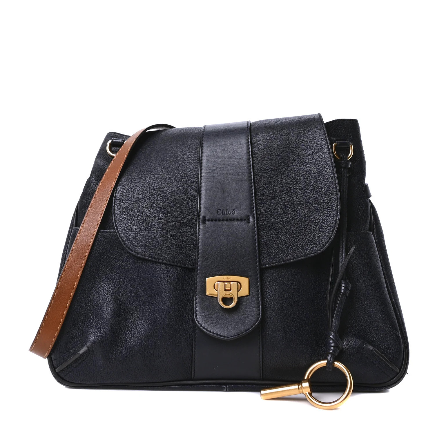Grained Lambskin Calfskin Medium Lexa Shoulder Bag Navy | FASHIONPHILE (US)