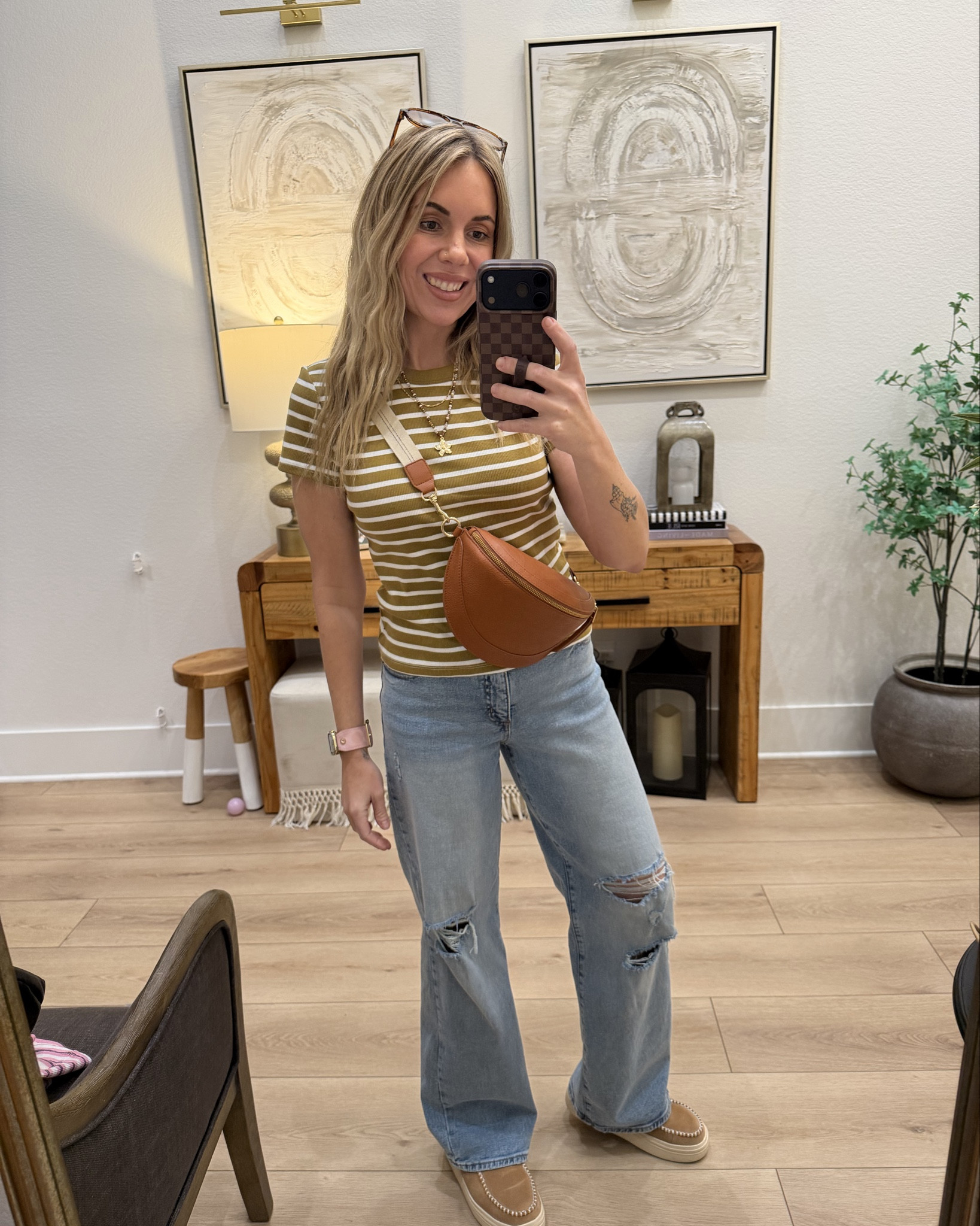 I size up in the tees and tank tops to a medium because they were small and too short! 

#LTKmomlife #LTKootd