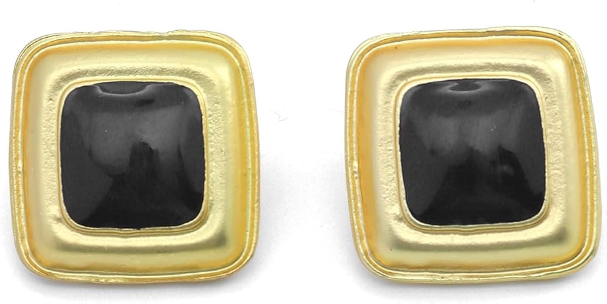 Chunky Black Gold Earrings for Women,Vintage Large Oval Square Statement Earrings,Trendy Dangle E... | Amazon (US)