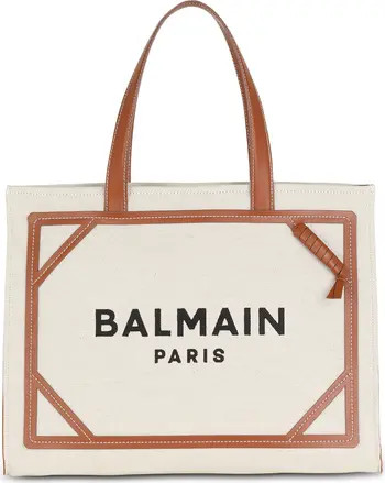 Balmain Large B-Army Canvas & Leather Tote | Nordstrom | Nordstrom