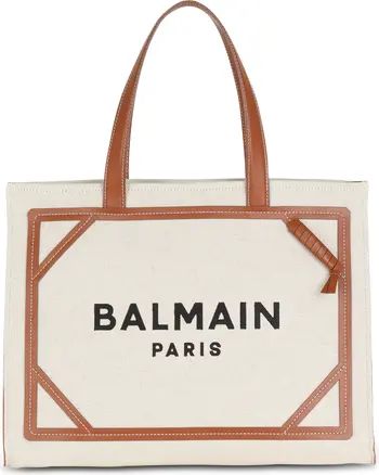 Balmain Large B-Army Canvas & Leather Tote | Nordstrom | Nordstrom